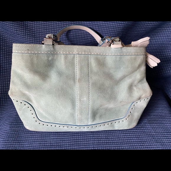 Coach (with COA) Soft Green Suede Handbag - Picture 2 of 7